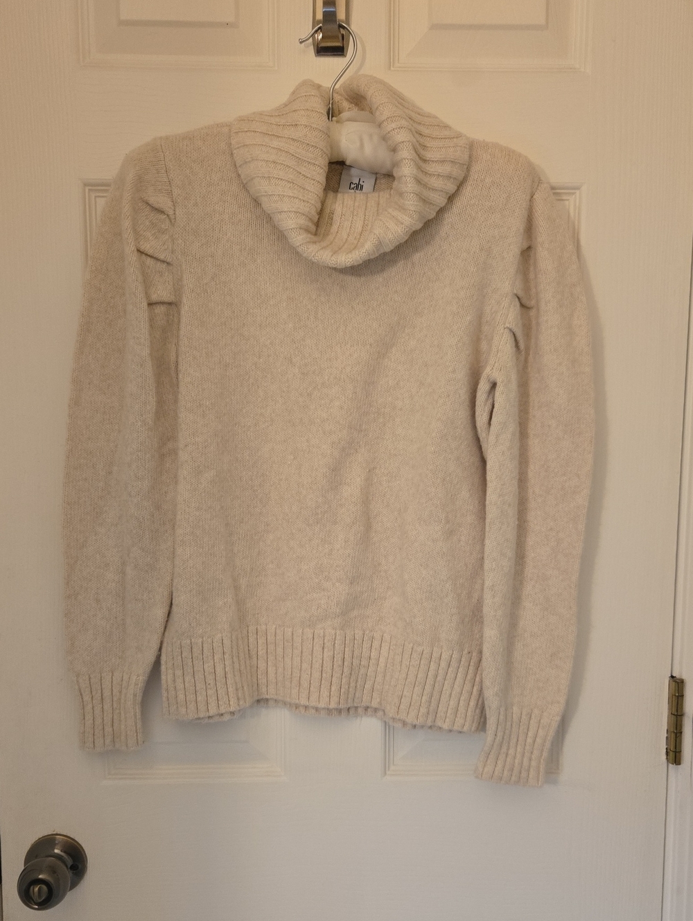 CAbi Cream-Colored Cowlneck Sweater